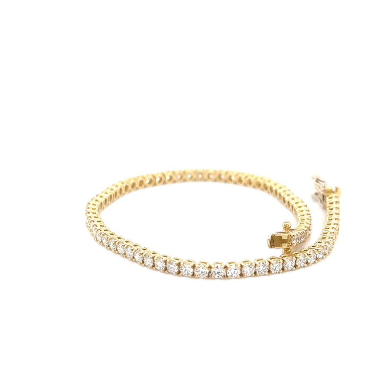 Yellow Gold Oval Link Braclet with Diamond Link