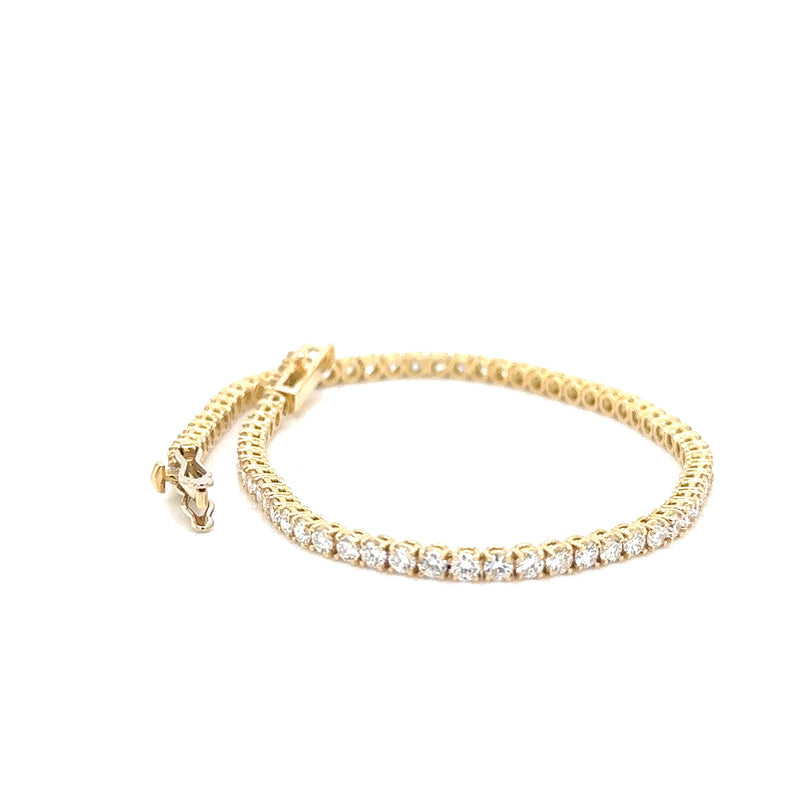 Yellow Gold Oval Link Braclet with Diamond Link