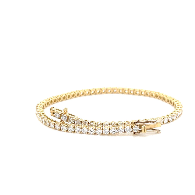 Yellow Gold Oval Link Braclet with Diamond Link