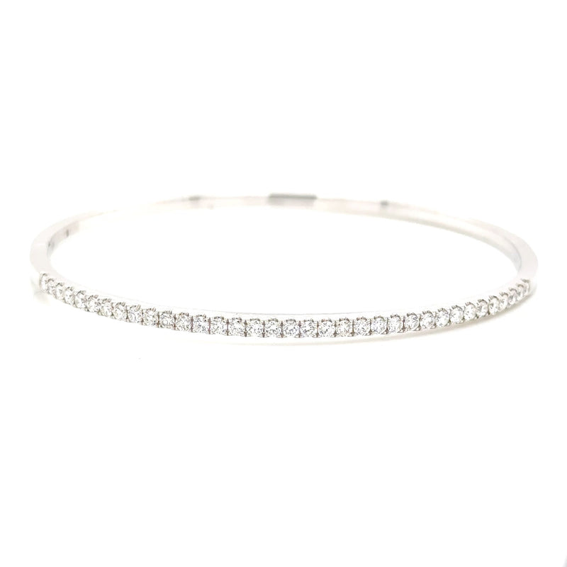 18ct white gold castel set Diamond hinged bangle