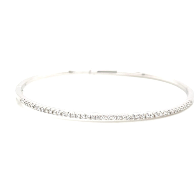 18ct white gold castel set Diamond hinged bangle