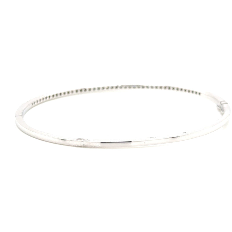 18ct white gold castel set Diamond hinged bangle