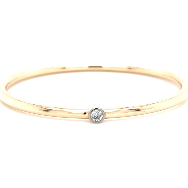 9ct Gold Single Diamond Bangle 25 grm