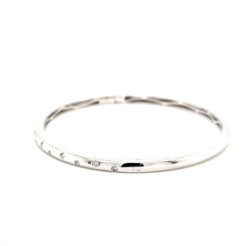 18ct white gold punch set Diamond bangle