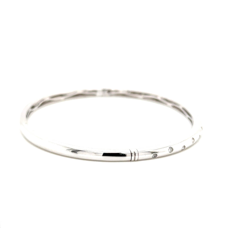 18ct white gold punch set Diamond bangle