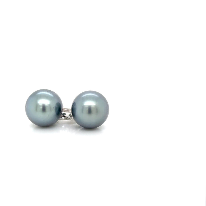 W Gold Tahitian Pearl Diamond Earrings