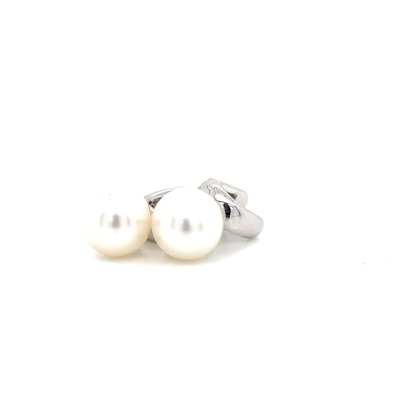 W Gold Diamond and  FW Pearl Earrings