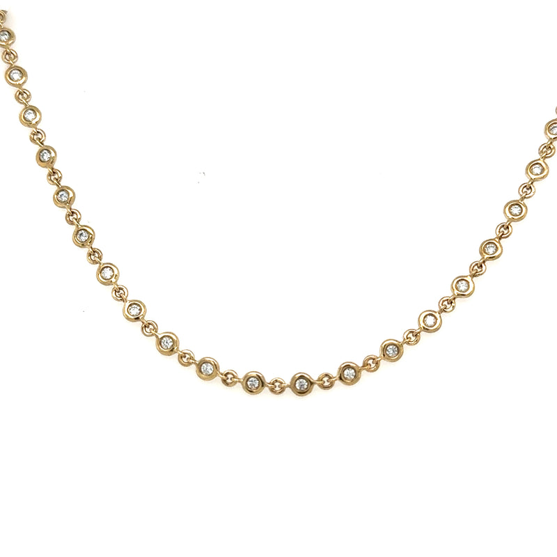 Yellow gold Yard of Diamond necklet