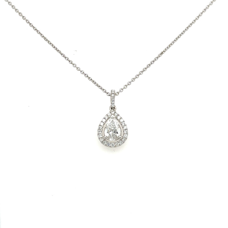 18ct white gold pear shape Diamond necklet