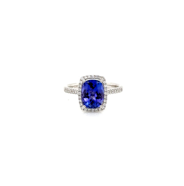 18ct White Gold Tanzanite Diamond Ring