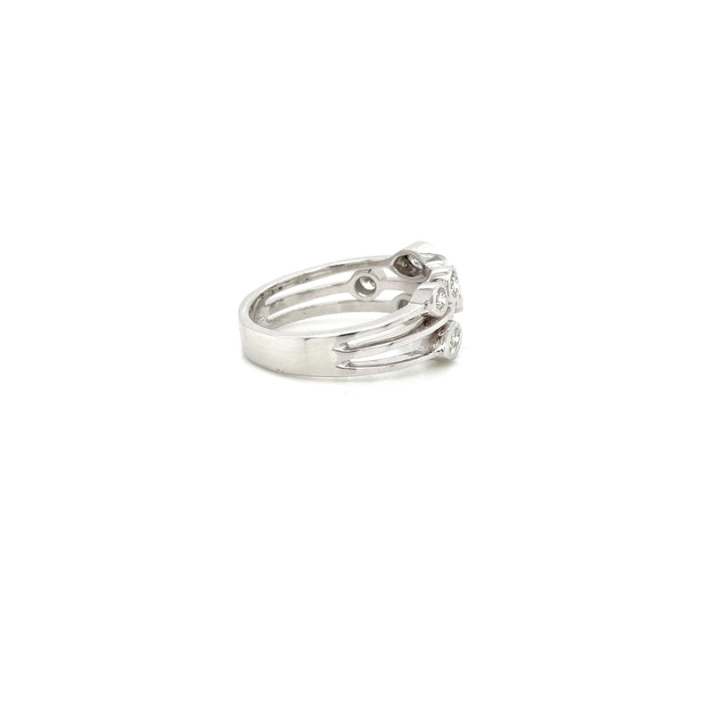 White Gold Diamond Bubble Ring