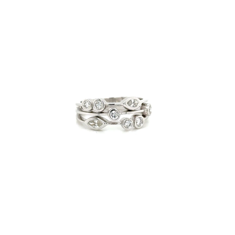 White Gold Diamond Bubble Ring