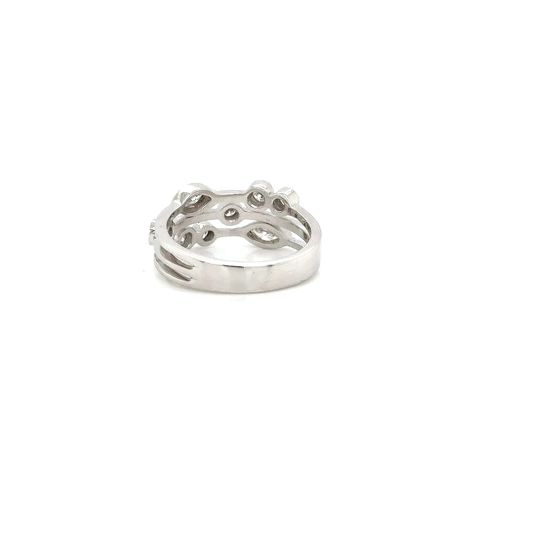 White Gold Diamond Bubble Ring