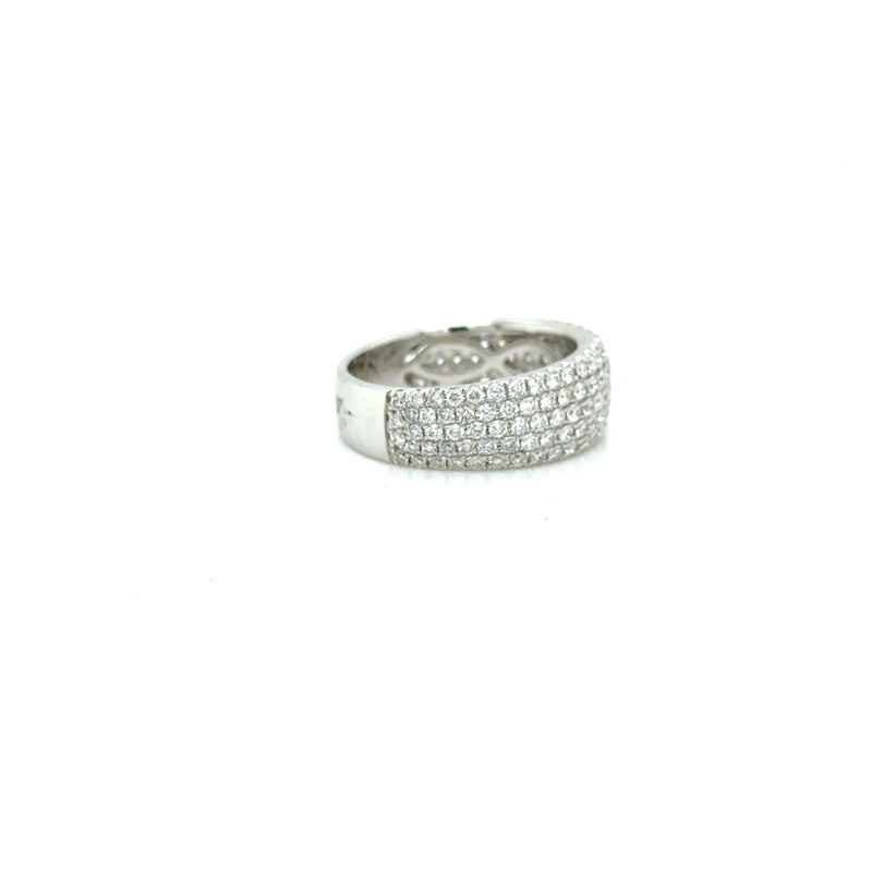 White  gold multi row dia ring