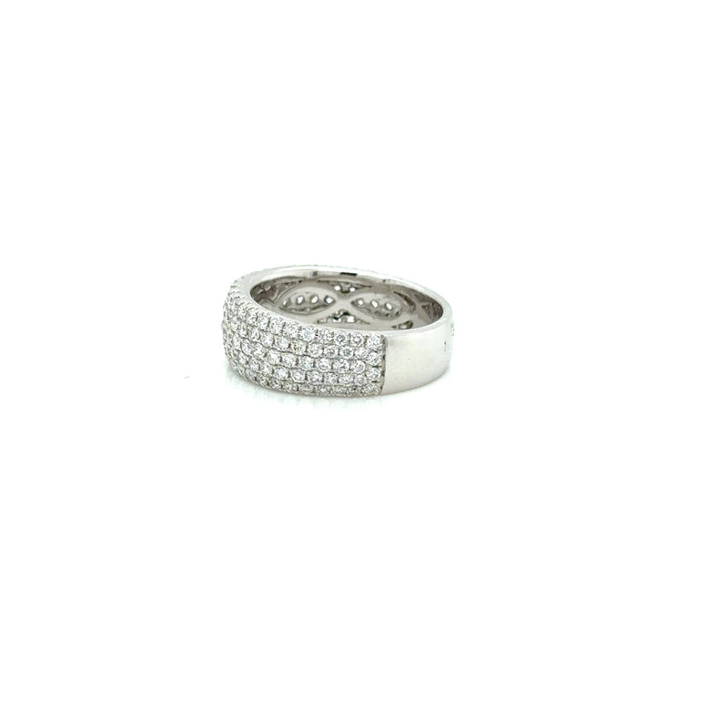 White  gold multi row dia ring