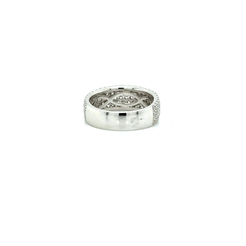 White  gold multi row dia ring