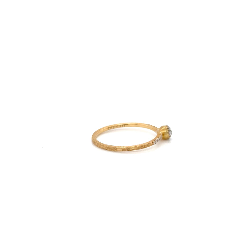 Nanis 18ct Yellow Gold and Diamond Small Bead Ring