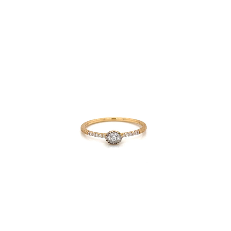 Nanis 18ct Yellow Gold and Diamond Small Bead Ring