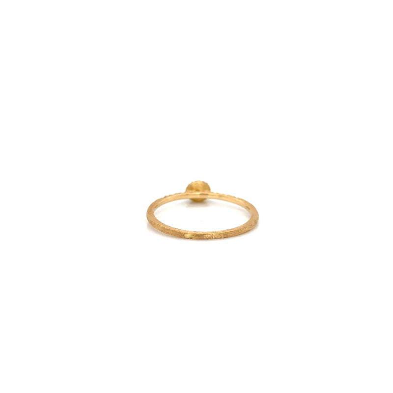 Nanis 18ct Yellow Gold and Diamond Small Bead Ring