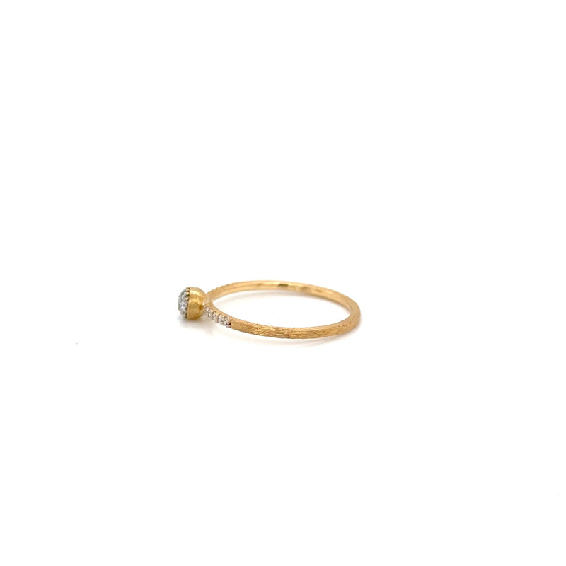 Nanis 18ct Yellow Gold and Diamond Small Bead Ring