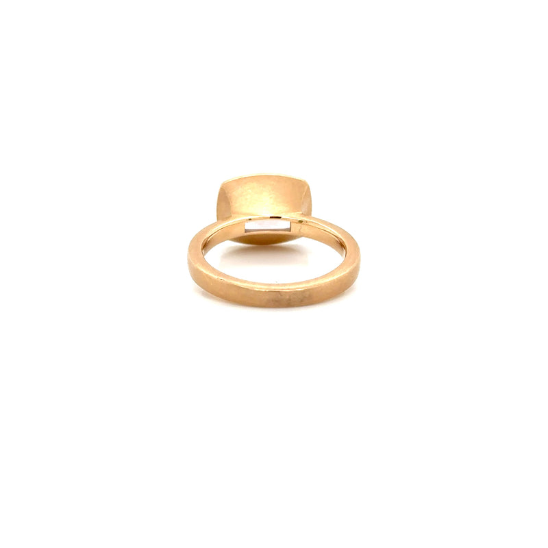 18ct brushed yellow gold Morganite ring