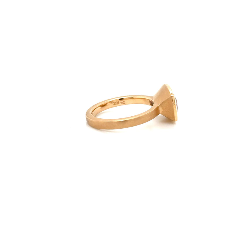 18ct brushed yellow gold Morganite ring