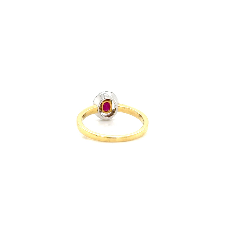 Y Gold Ruby and Diamond Ring