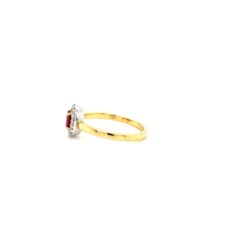 Y Gold Ruby and Diamond Ring