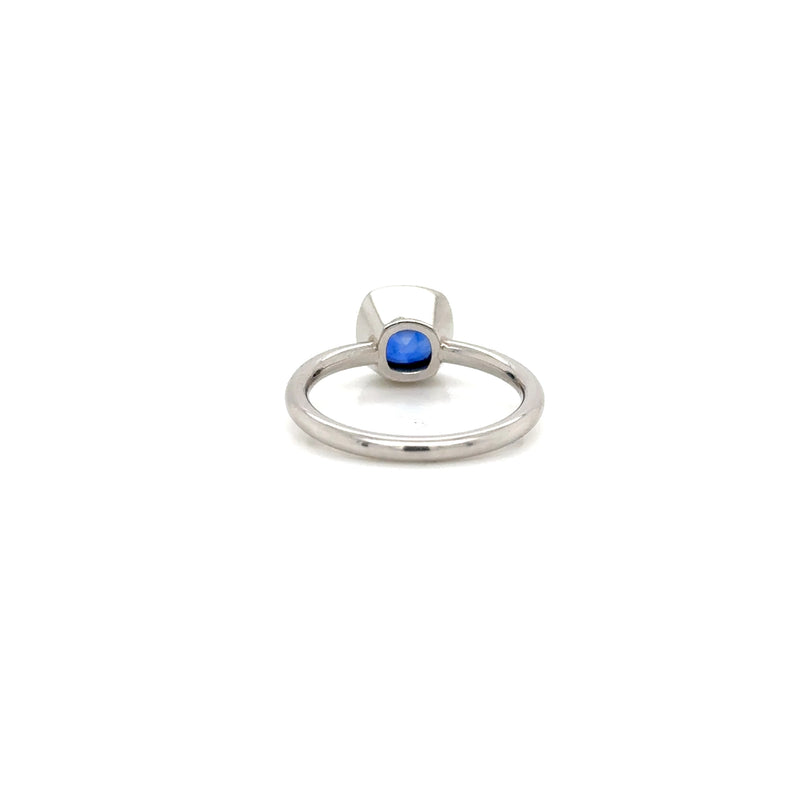 Platinum Retangular Sapphire Ring