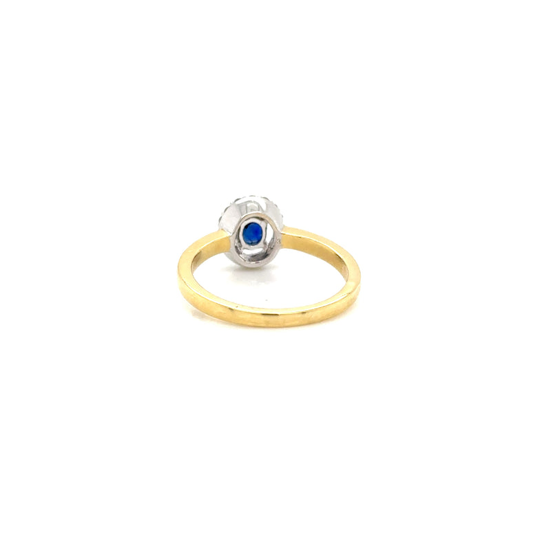 Yellow Gold Sapphire Diamond Halo 2.1666