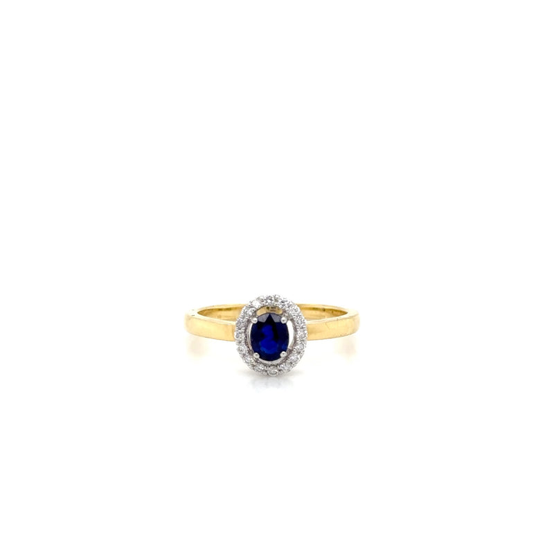 18ct Yellow Gold Sapphire Diamond Ring