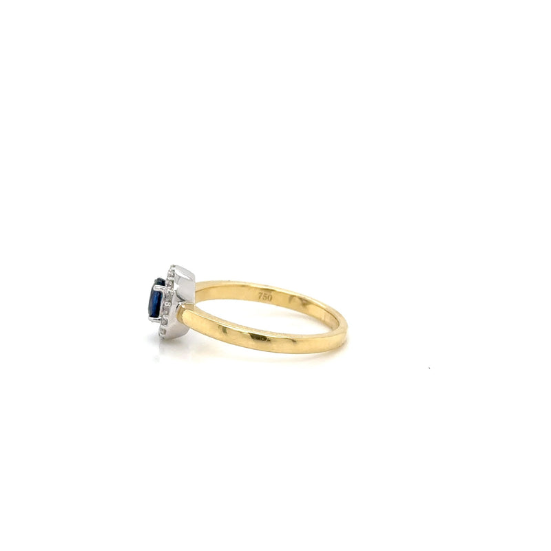 18ct Yellow Gold Sapphire Diamond Ring