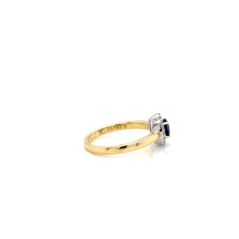 18ct Yellow Gold Sapphire Diamond Ring