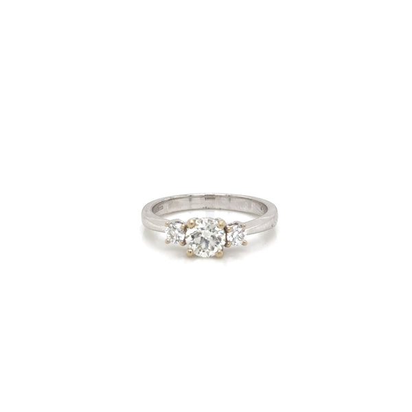 18ct White Gold Natural Diamond 3 Stone Ring 0.93ct Total