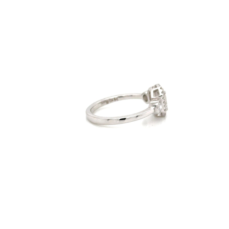 18ct White Gold Cushion Diamond Ring