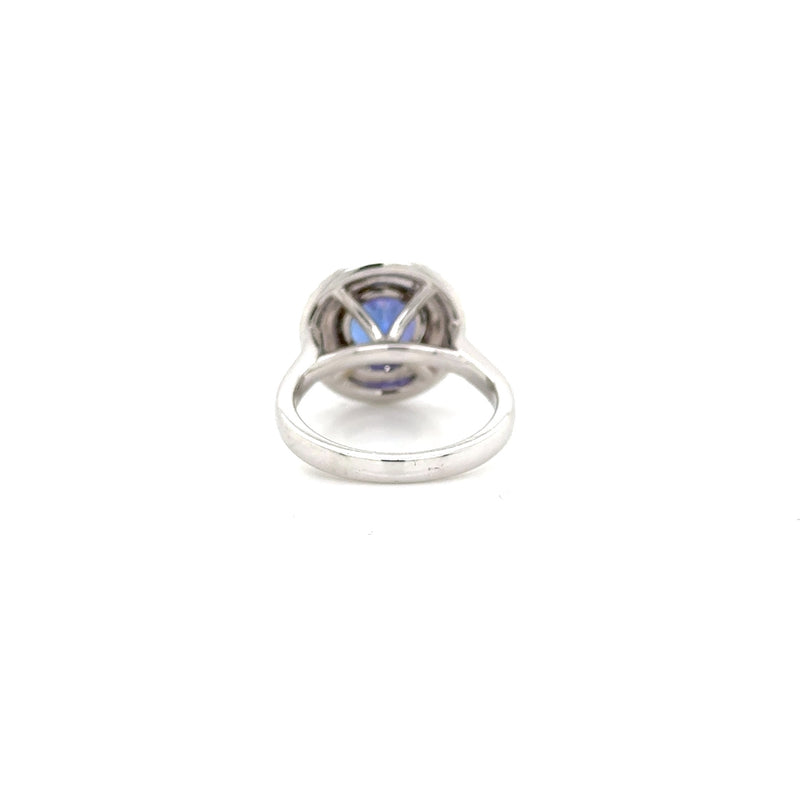 18ct W Gold Tanzanite Double Halo Ring