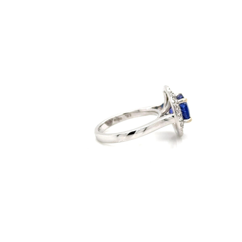 18ct W Gold Tanzanite Double Halo Ring