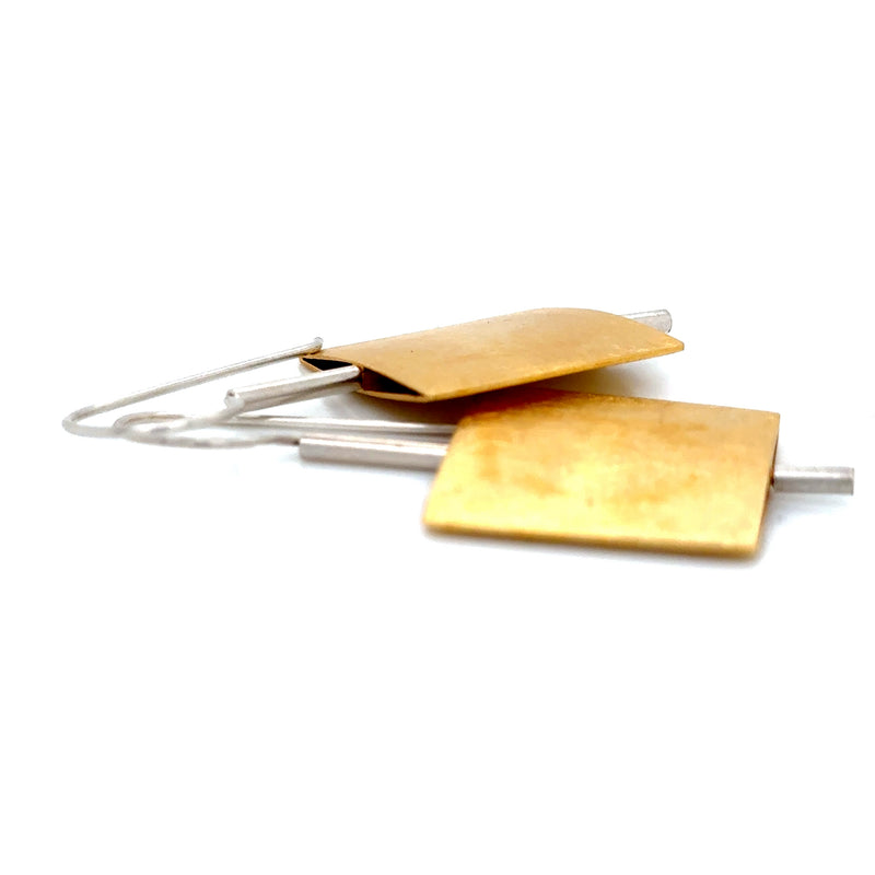 Zaremski Gold Plated Square Earrings