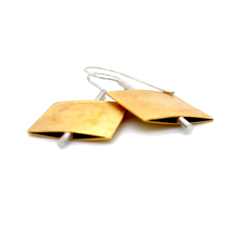 Zaremski Gold Plated Square Earrings