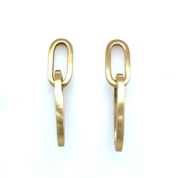 Aquaforte Gold Plated Oval Earrings