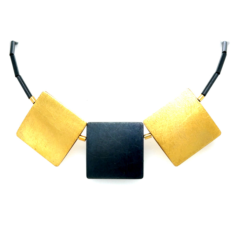 Zaremski 3 Square Plated Necklet