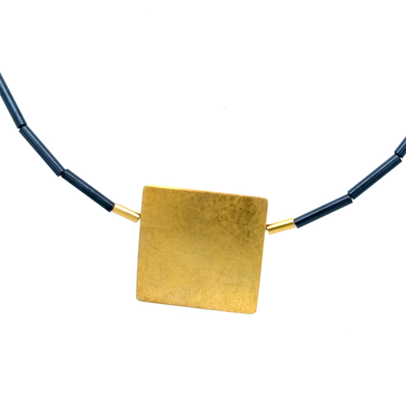 Zaremski 1 Square Gold Plated Necklet