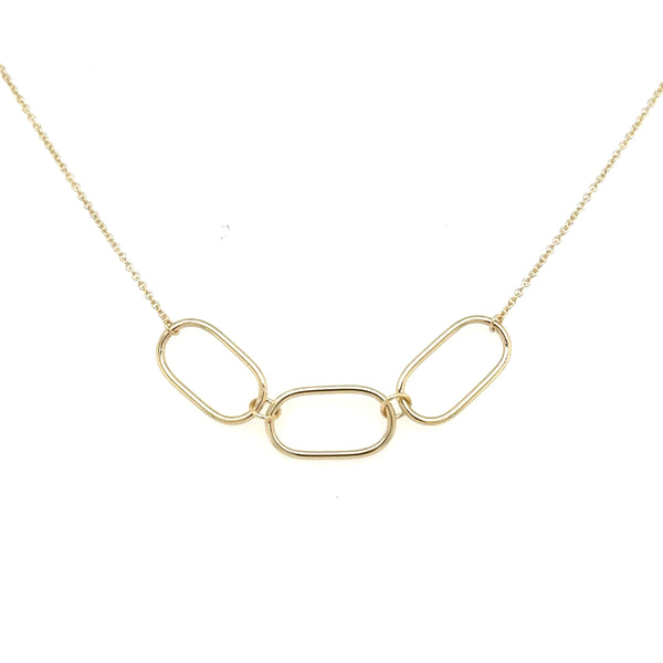 9ct Yellow Gold  3 Oval Link Necklet