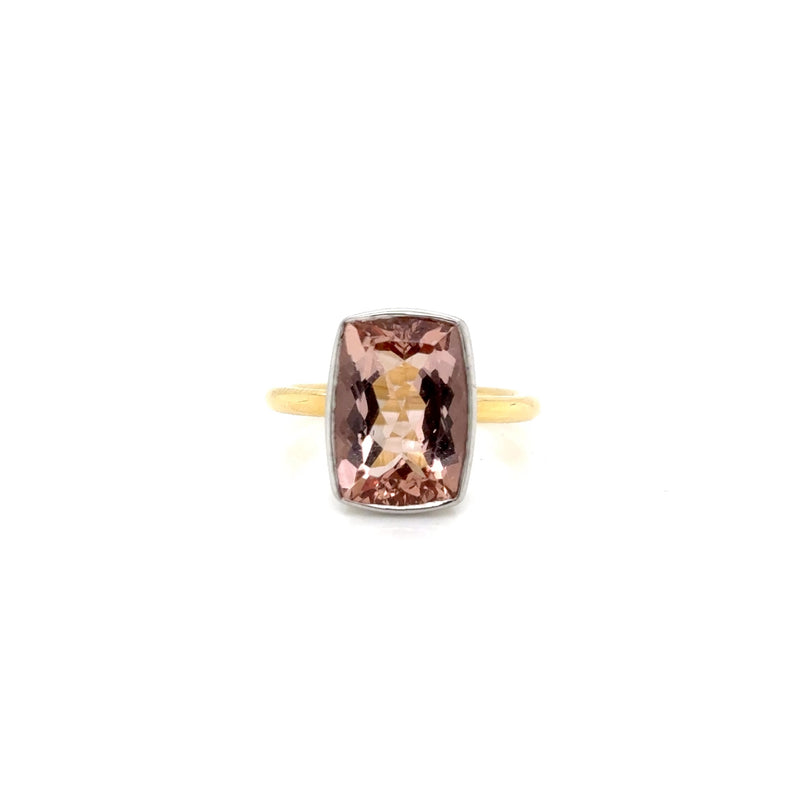 18ct White & Yellow Gold Morganite Ring