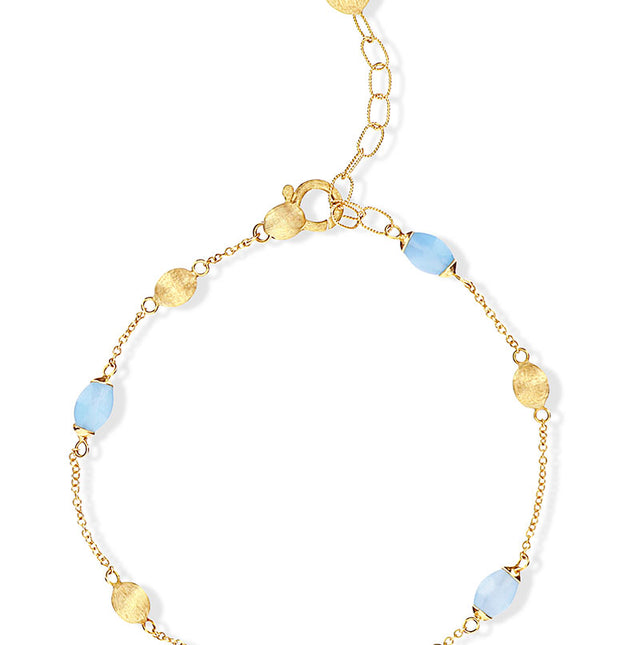 Nanis 18ct Yellow Gold and Aquamarine Bracelet