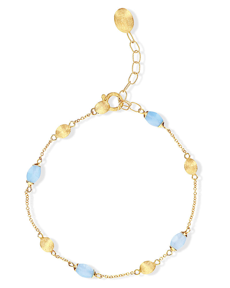 18ct Gold & Aquamarine Bracelet