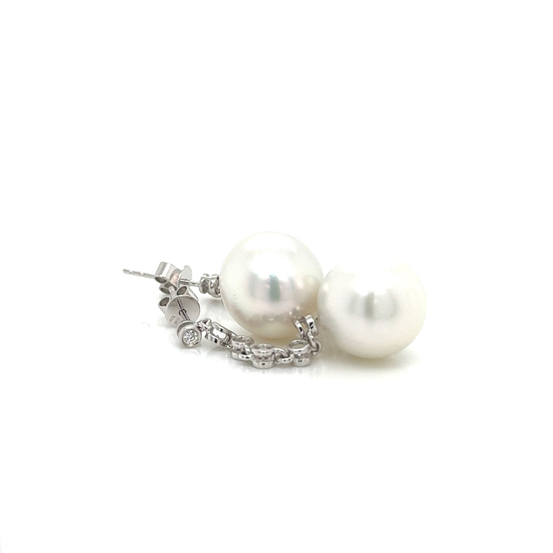 18ct White Gold with Pearl drop earrings