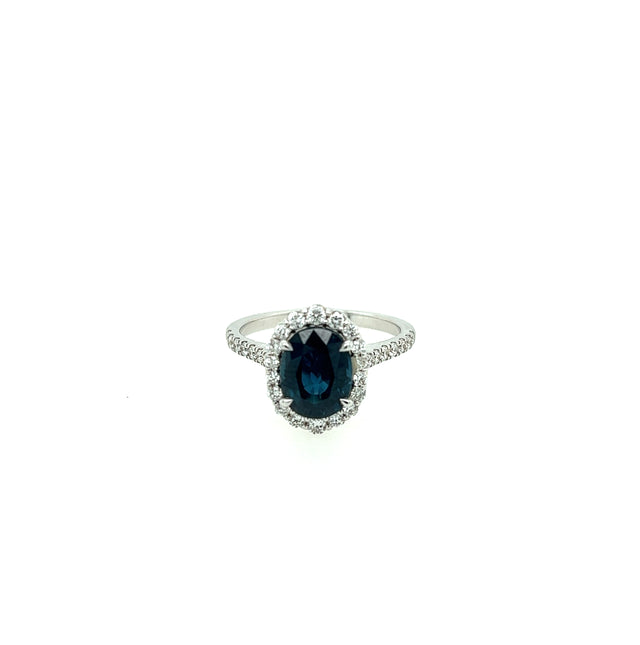 18ct White Gold Sapphire and Diamond Ring