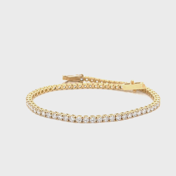 Yellow Gold Oval Link Braclet with Diamond Link