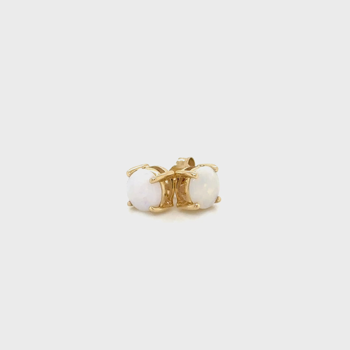 9ct Yellow Gold Opal Stud Earrings